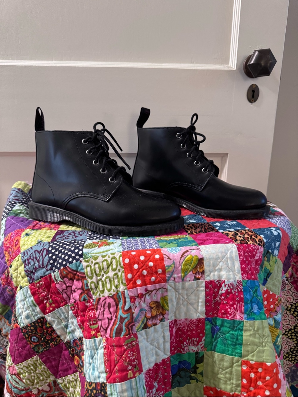 Dr. Martens Black Leather Lace-Up Boots